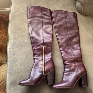SARTO burgundy knee high boots